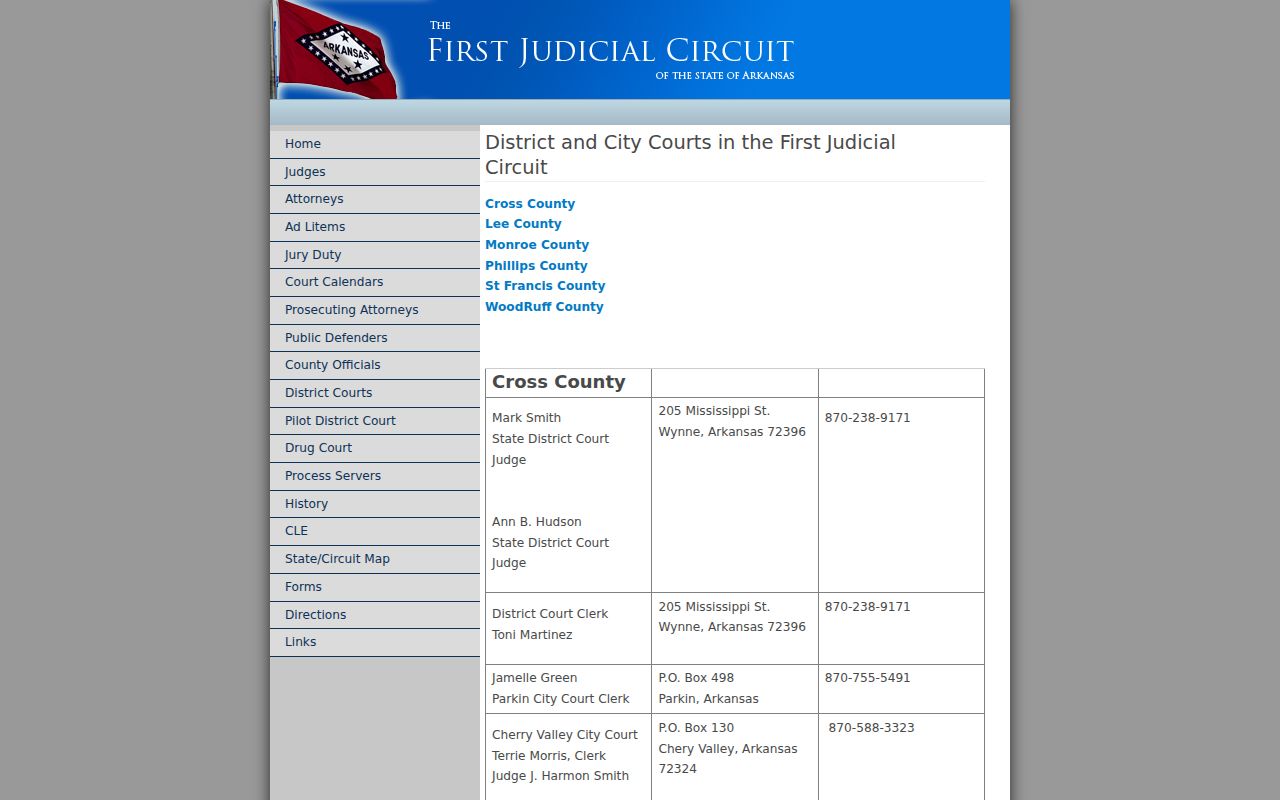 Cherry Valley court directory for warrant records