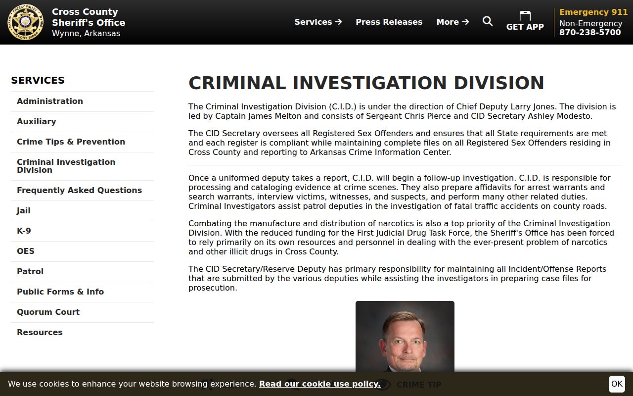 Cross County arrest warrant affidavit process